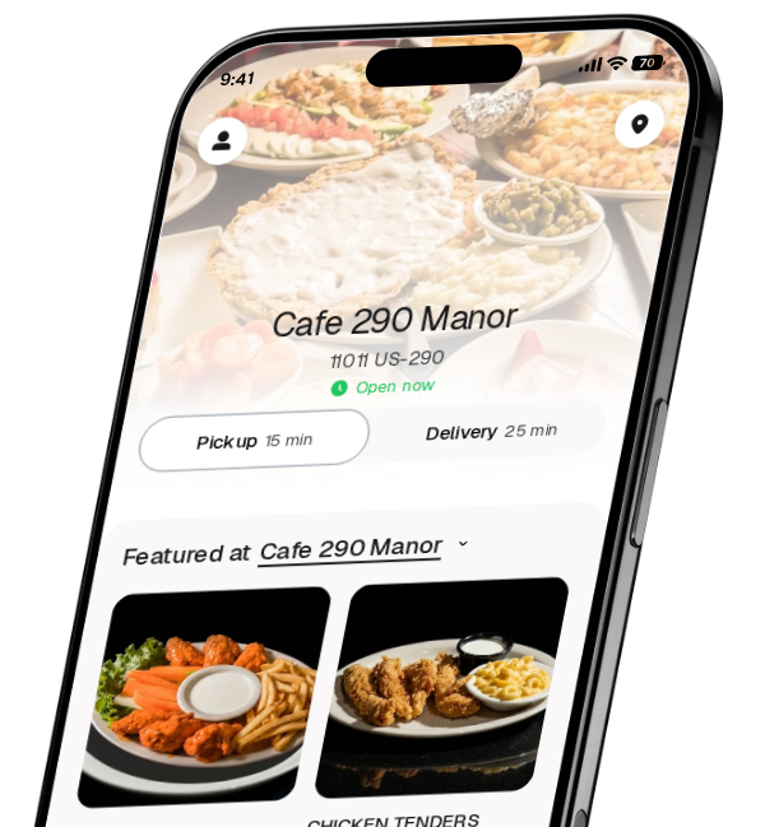 Cafe 290 Manor app preview